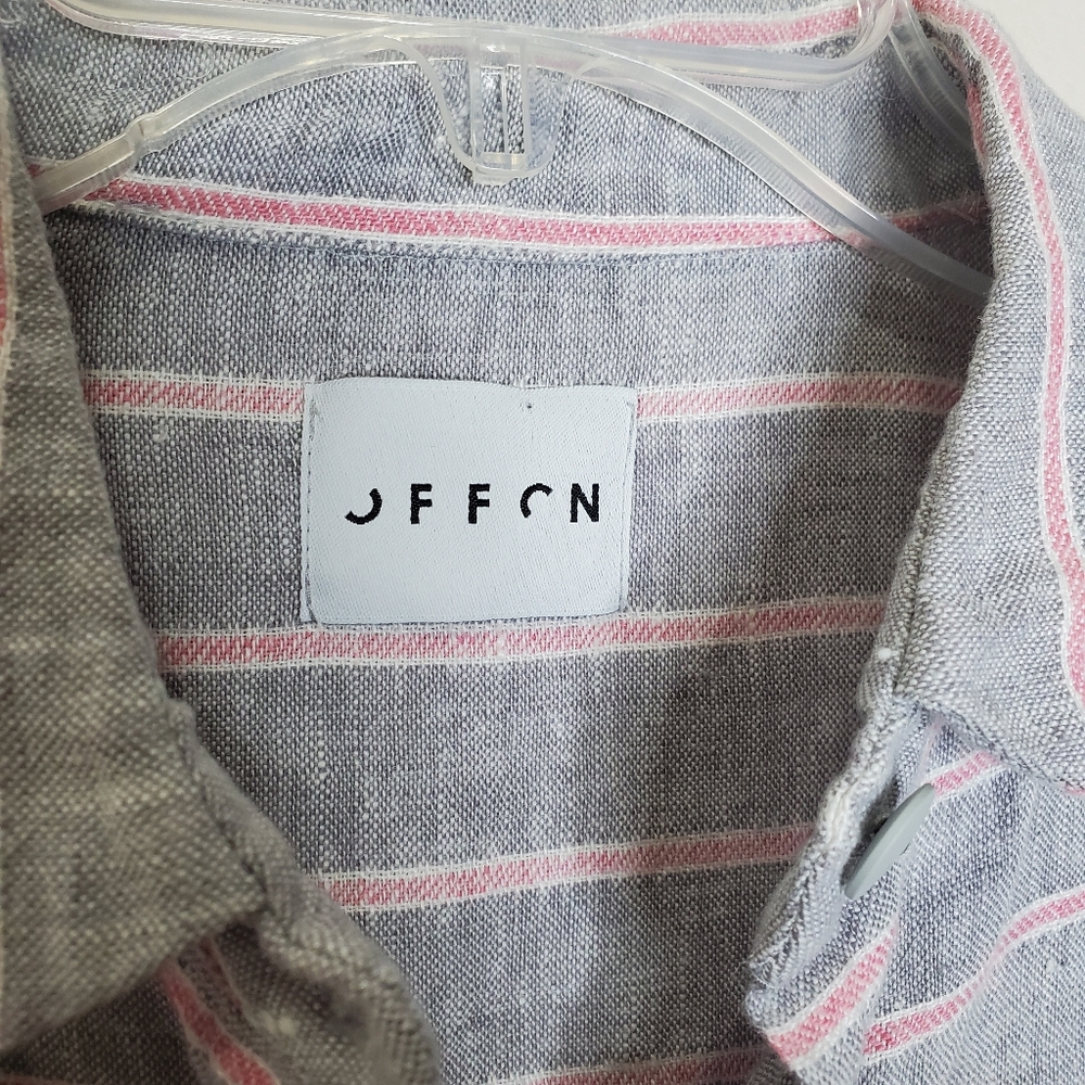 OffOn Button-Front Linen Shirt Dress